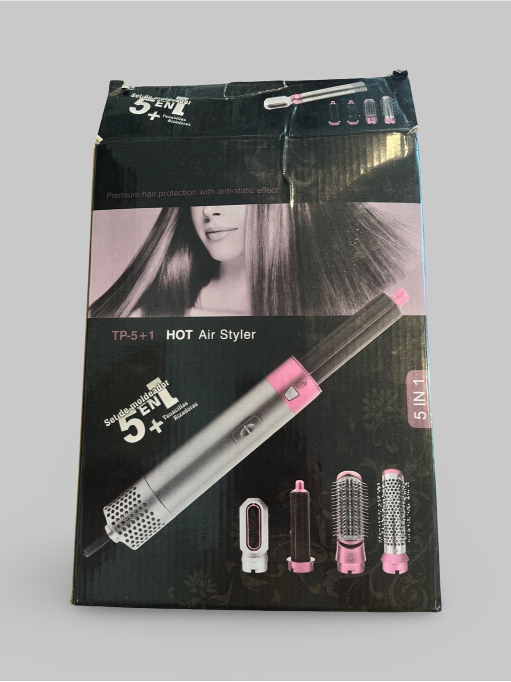 5-in-1 Hot Air Styler - Pink and Silver